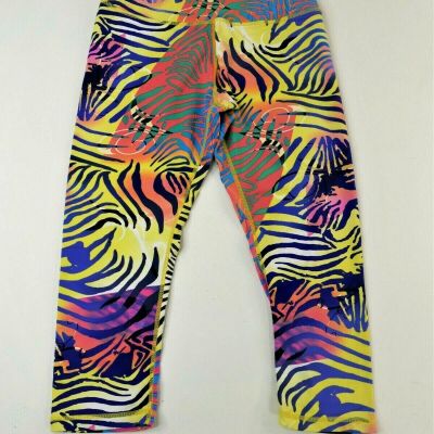 Lululemon Yellow Multicolor Bright Animal Print Cropped Leggings Womens Size 4